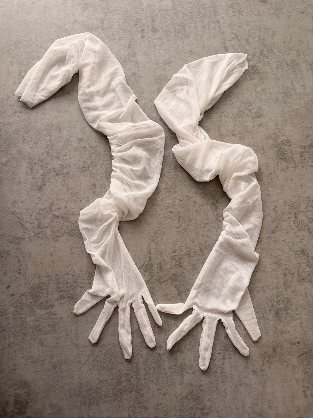 White Sheer Opera Gloves - Picture 4 of 4